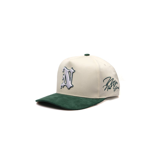 Two Tones Faux Suede - Green Brim