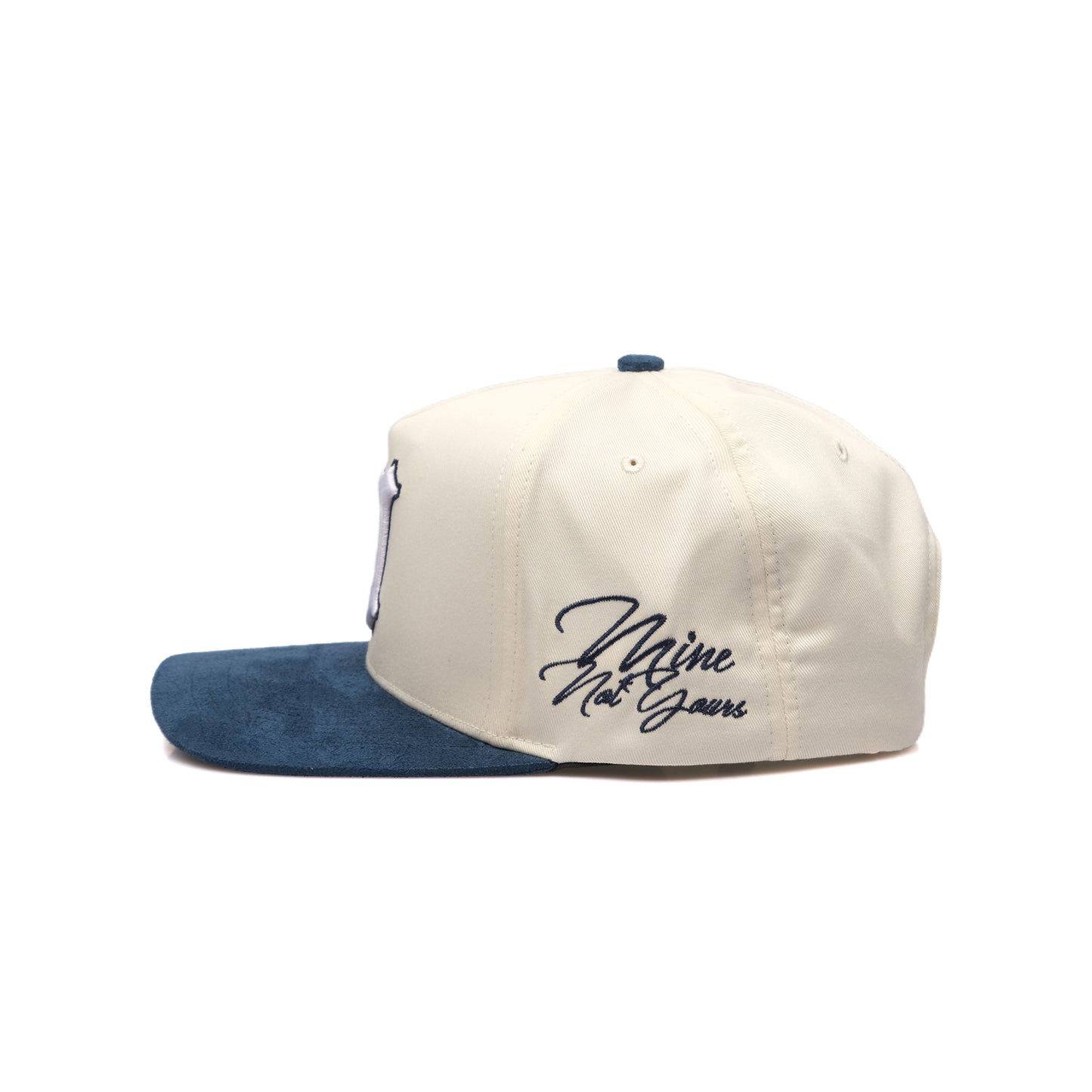 Two Tones Faux Suede - Navy Brim